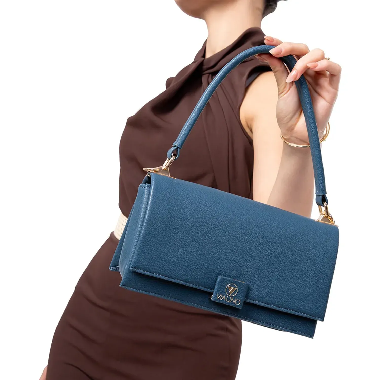 Cartera Via Uno Casual Mujer Rz257047 color azul | Platanitos