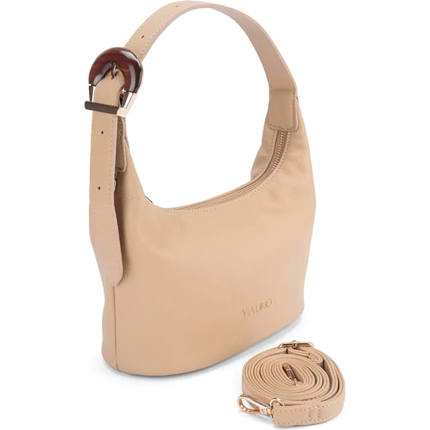 Cartera Via Uno Casual Mujer Rz257024-2 color nude | Platanitos