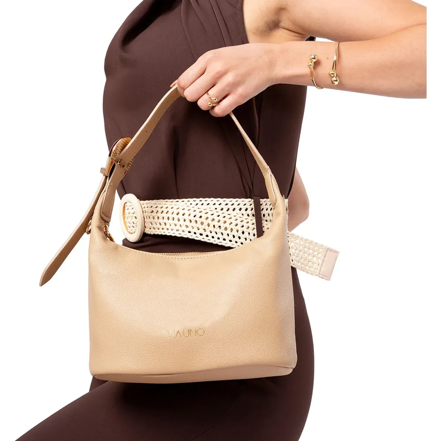 Cartera Via Uno Casual Mujer Rz257024-2 color nude | Platanitos