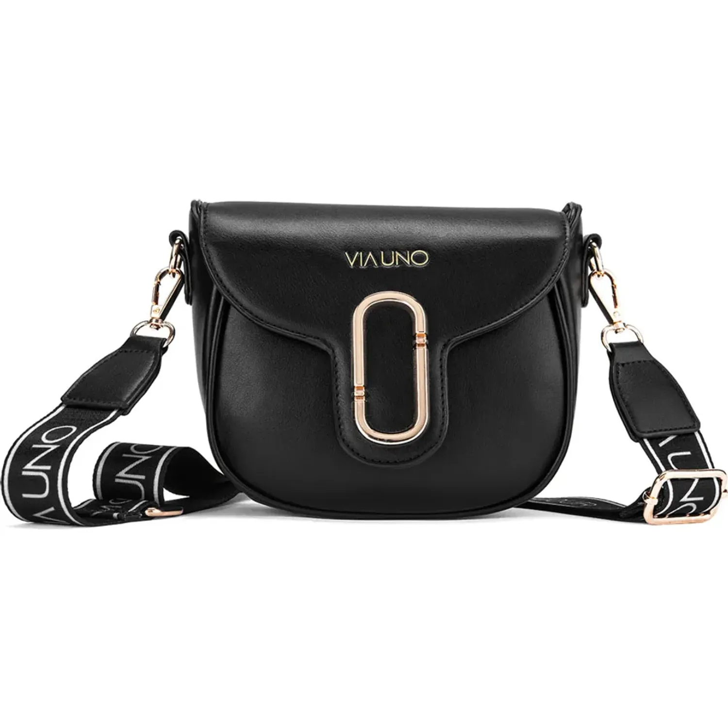 Cartera Via Uno Casual Mujer Rz6558 color black | Platanitos