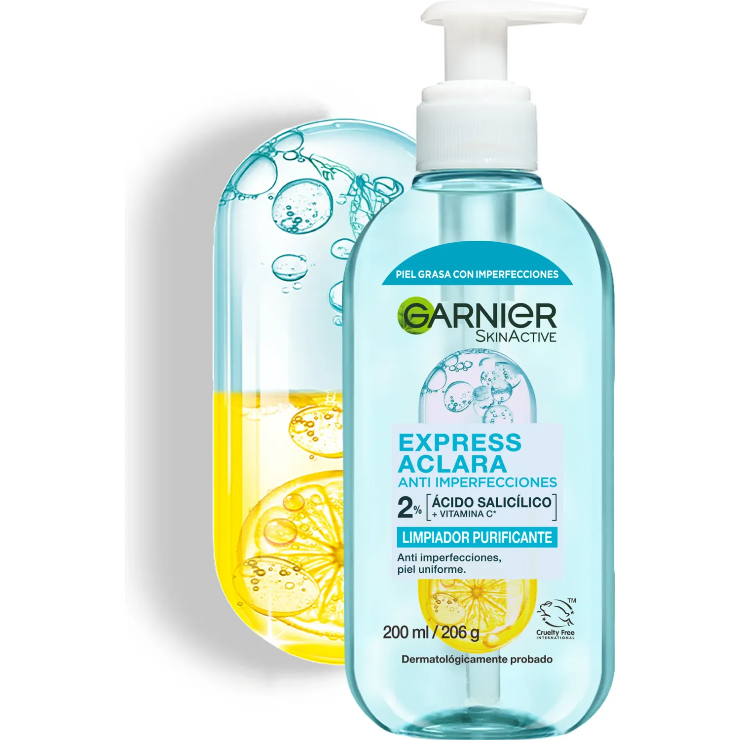 Limpiador Garnier Facial Purificante Cleanser Anti Imperfecciones 200ml color celeste | Platanitos