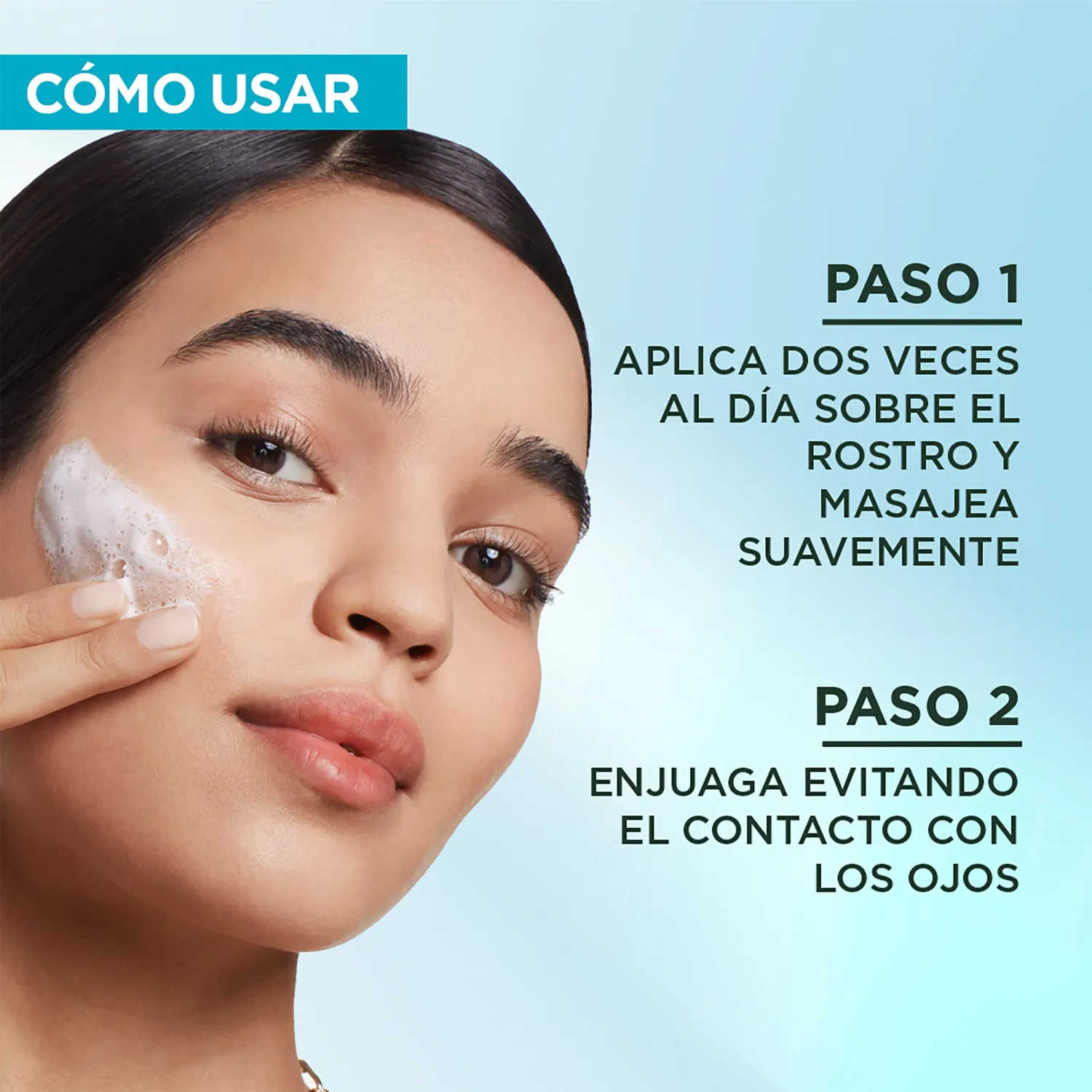 Limpiador Garnier Facial Purificante Cleanser Anti Imperfecciones 200ml color celeste | Platanitos