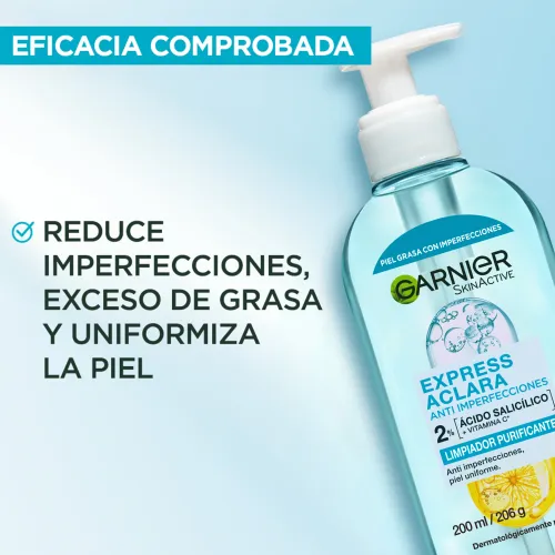 GARNIER Limpiador Facial Purificante Cleanser Anti Imperfecciones 200ml