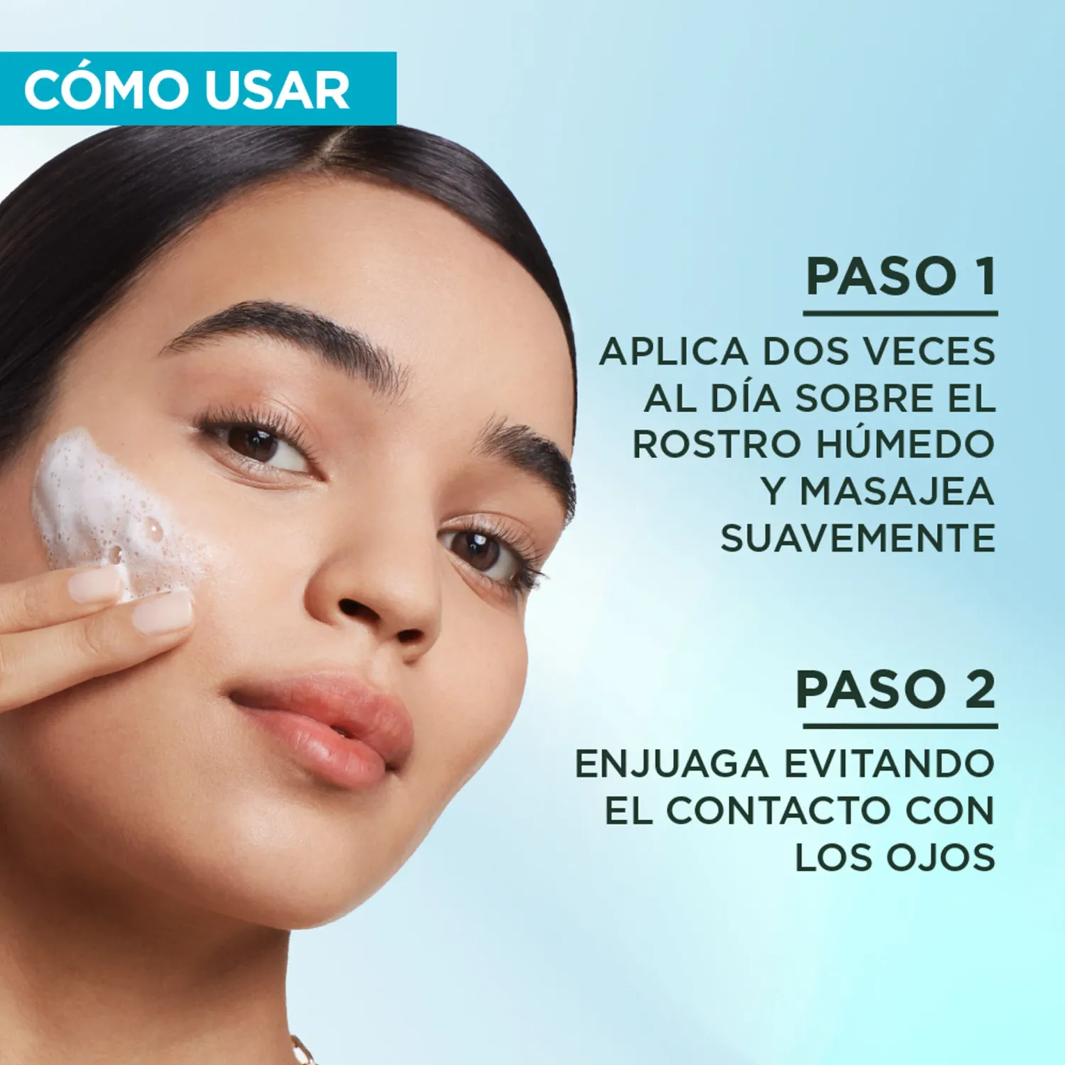 Gel Garnier Limpiador Facial Profundo Anti Imperfecciones 150ml color celeste | Platanitos