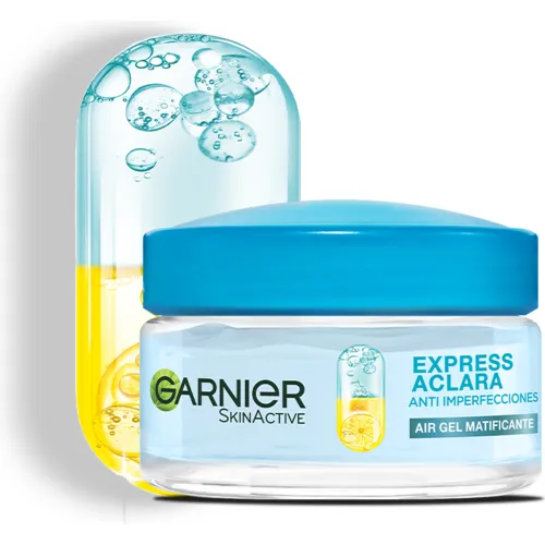 Crema Garnier Facial Air Gel Matificante Anti Imperfecciones 50ml color celeste | Platanitos