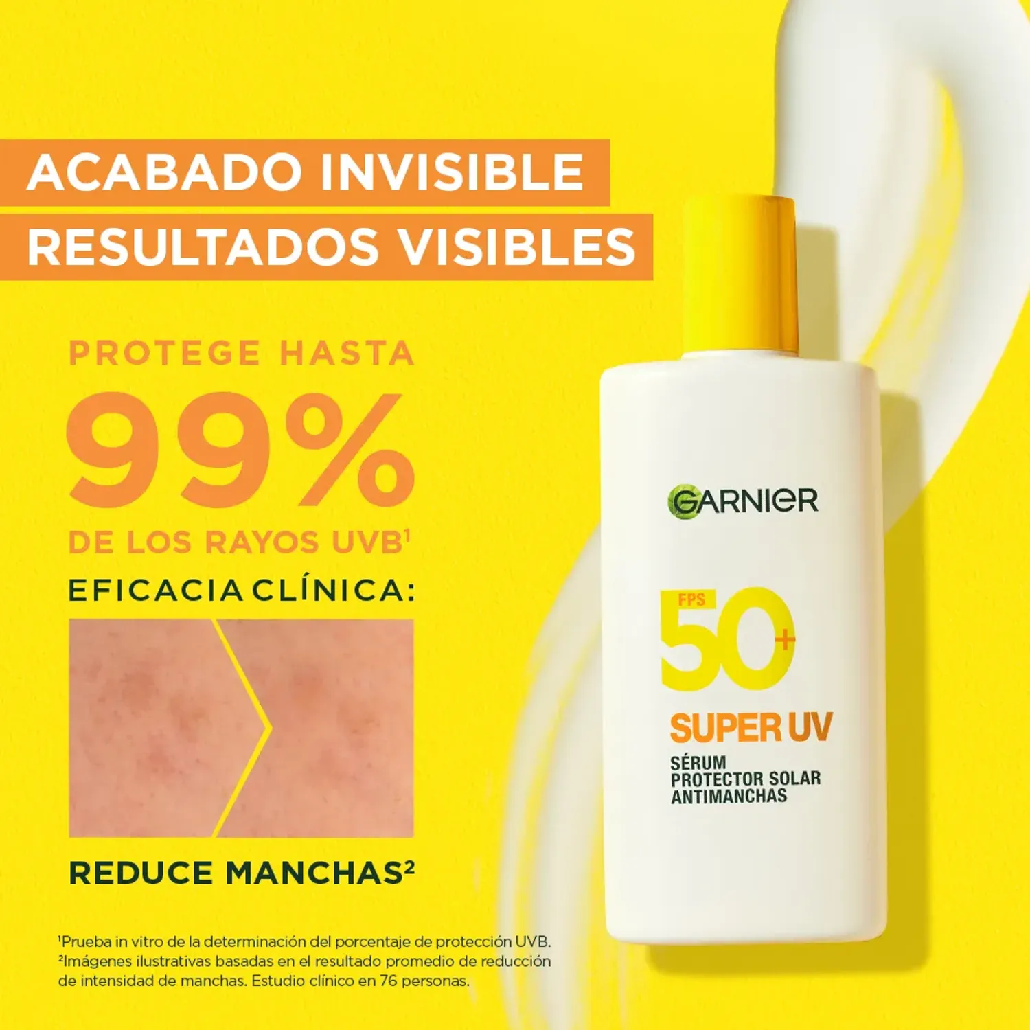 Bloqueador Garnier Sérum Fluido Invisible Super Uv color invisible | Platanitos