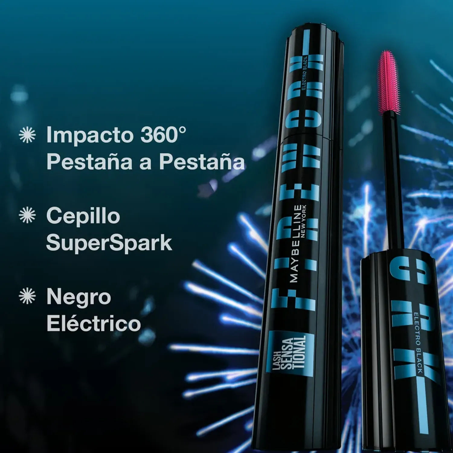 Mascara Maybelline De Pestañas Lash Sensational Electro Black Wp color electro black | Platanitos