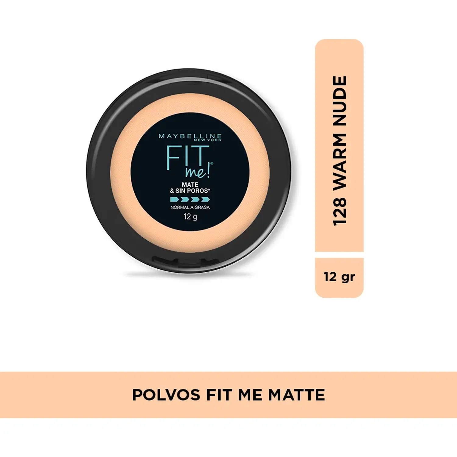 Polvo Maybelline Compacto Fit Me Mate & Sin Poros color 220 natural beige | Platanitos