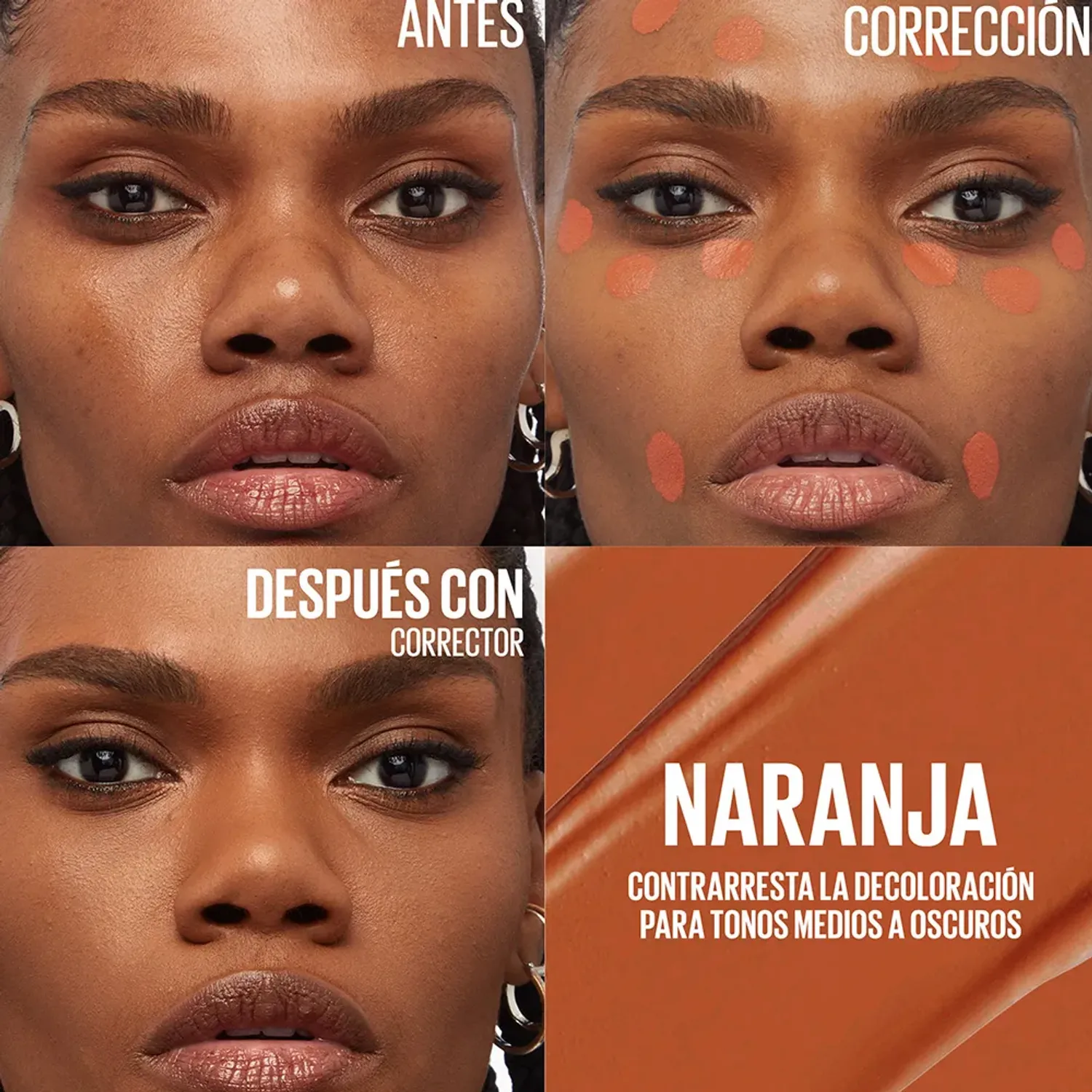 Correctores Maybelline Corrector Instant Age Rewind Dark Cicles color naranja | Platanitos