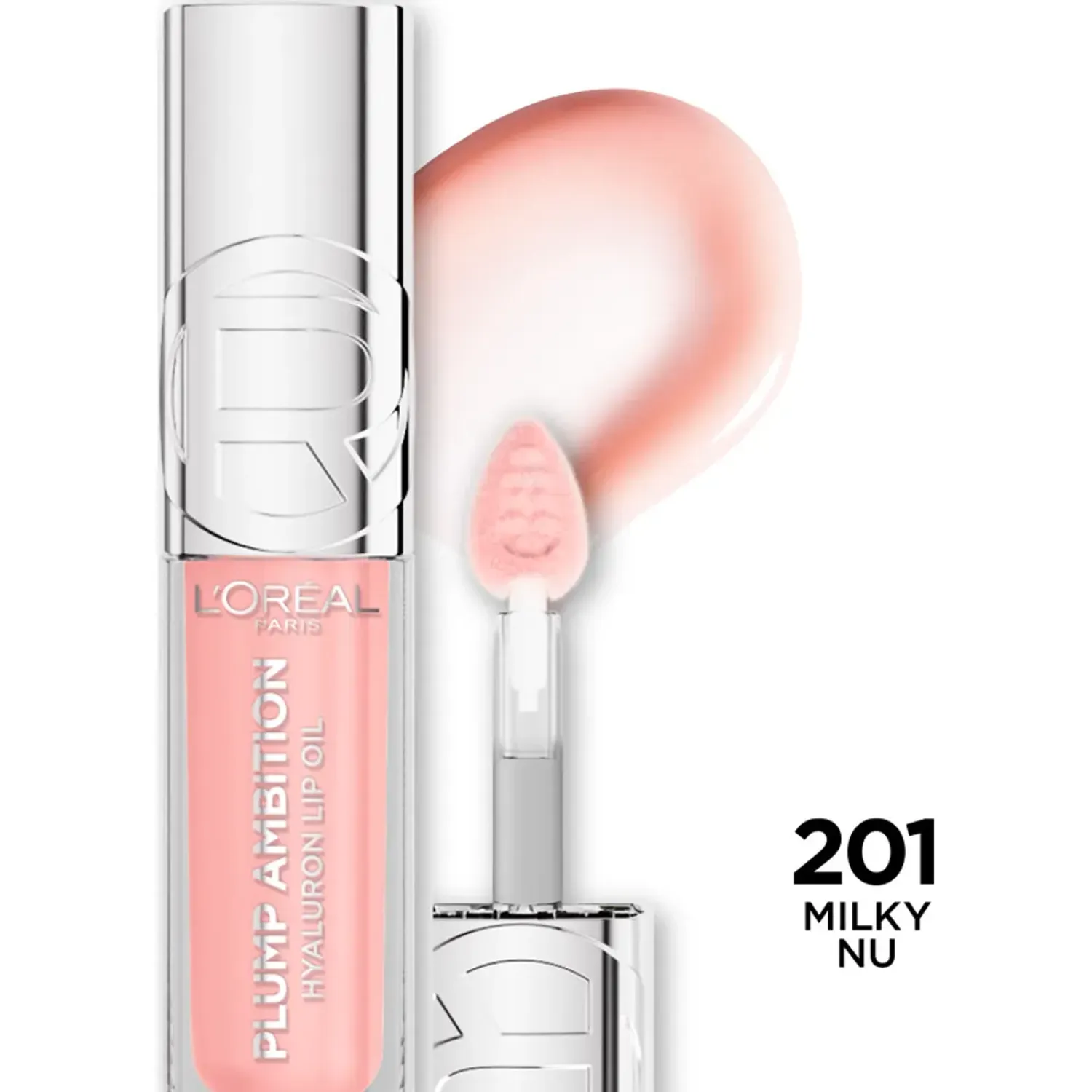 Brillo L'oréal Paris Labial Voluminizador Plump Ambition color 201 milky un | Platanitos