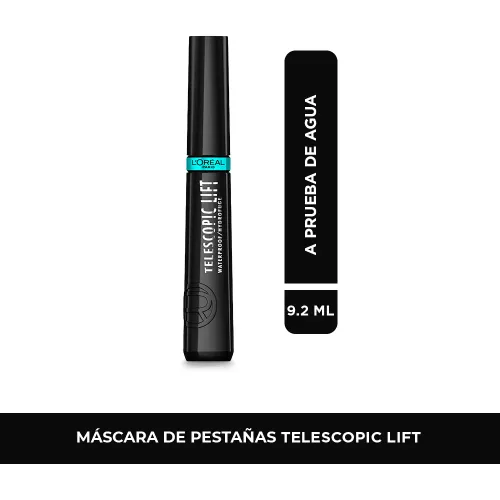 Mascara L'oréal Paris De Pestañas Telescopic Waterproof color negro | Platanitos