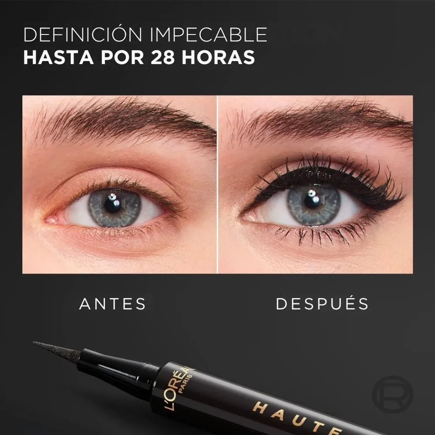Delineadores L'oréal Paris De Ojos Líquidos Delineador Plumón L'Oréal Paris Haute Precision color 010 black silk | Platanitos