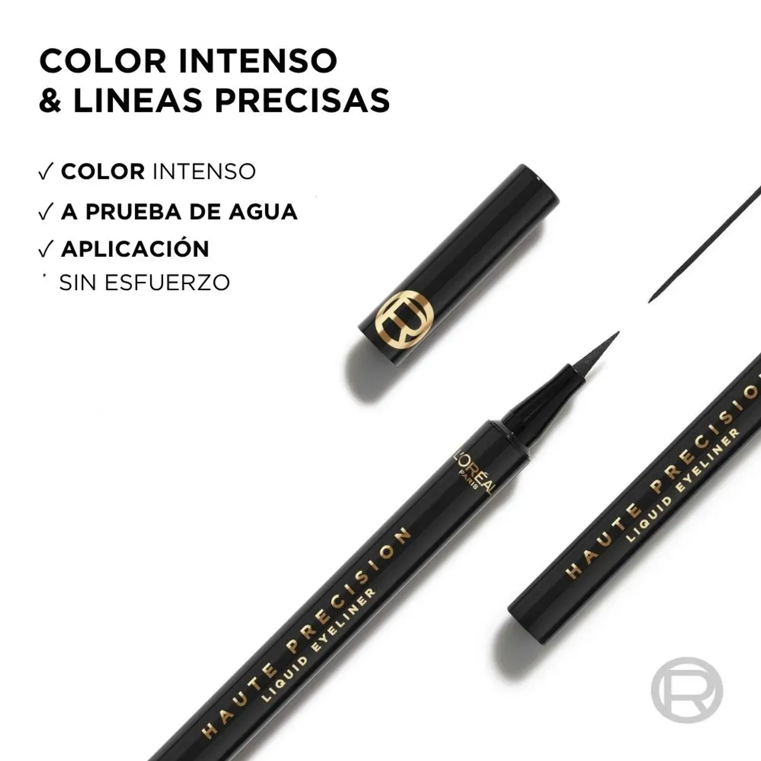 Delineadores L'oréal Paris De Ojos Líquidos Delineador Plumón L'Oréal Paris Haute Precision color 010 black silk | Platanitos