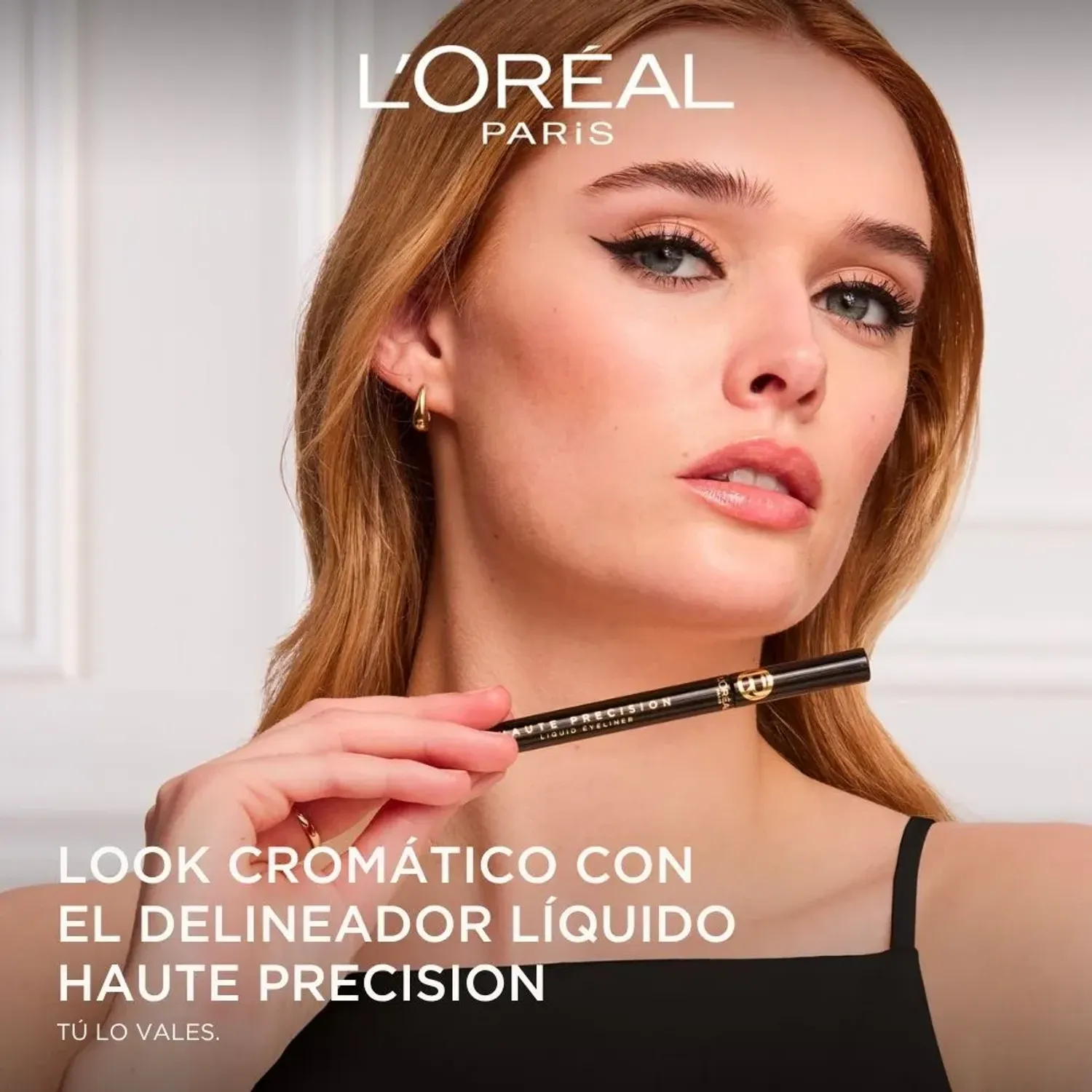 Delineadores L'oréal Paris De Ojos Líquidos Delineador Plumón L'Oréal Paris Haute Precision color 010 black silk | Platanitos