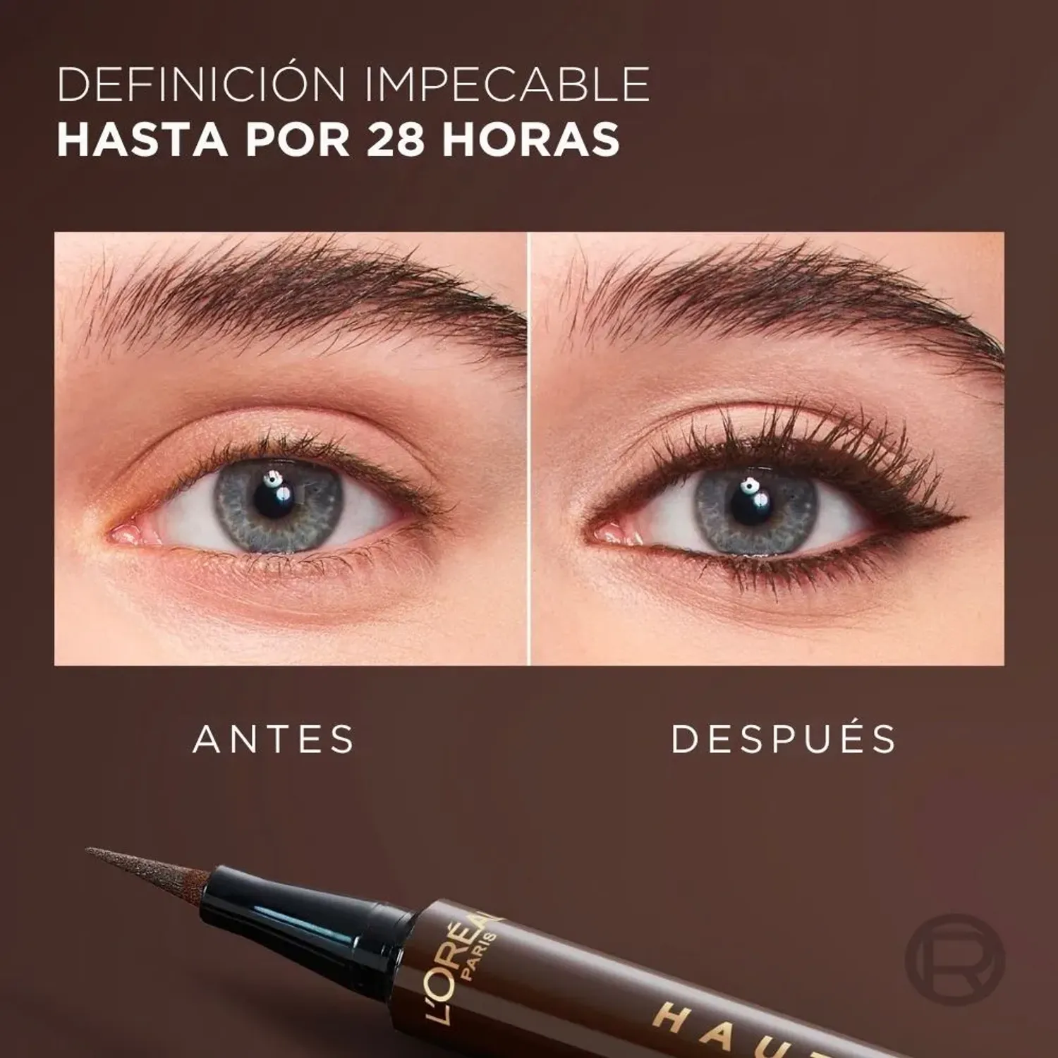 Delineadores L'oréal Paris De Ojos Líquidos Delineador Plumón L'Oréal Paris Haute Precision color 020 brown leather | Platanitos