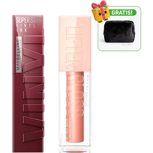 Pack Maybelline Labial Duo Lip Combo Maybelline Labial Vinyl Ink + Lifter Gloss | Platanitos