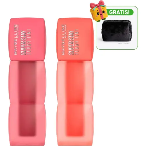 Pack Maybelline Labial Duo Pack Tinta De Labios Maybelline Super Stay Teddy Tint | Platanitos