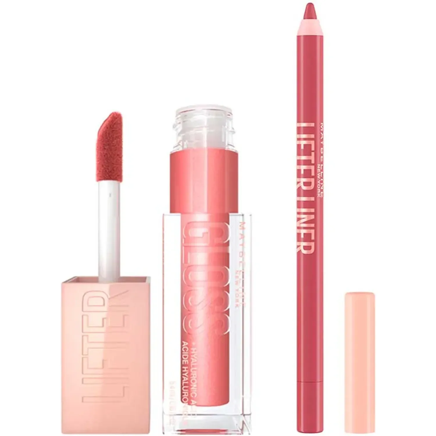 Pack Maybelline Labial Duo Lip Combo Maybelline Lifter Gloss + Lifter Lip Liner color moon + fine line | Platanitos