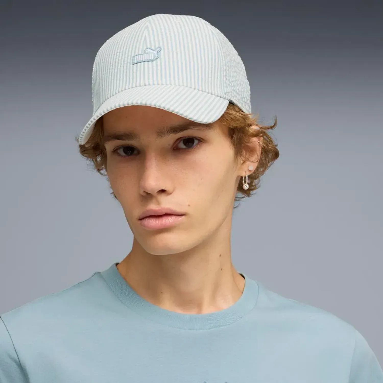 Gorra Puma Deportivo Unisex Essentials No.1 color celeste | Platanitos