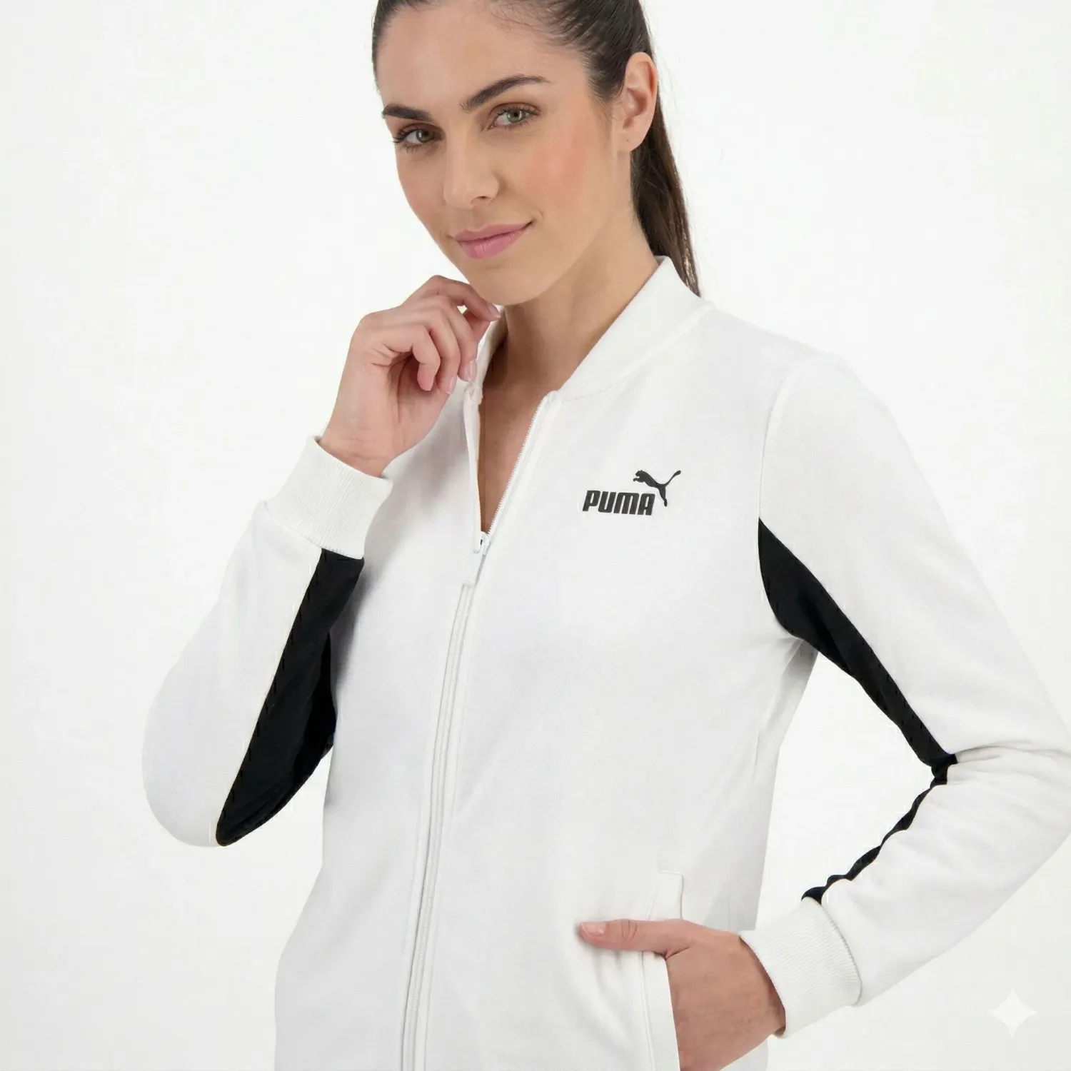 Conjunto Puma Deportivo Mujer Poly Baseball Suit Cl color blanco | Platanitos