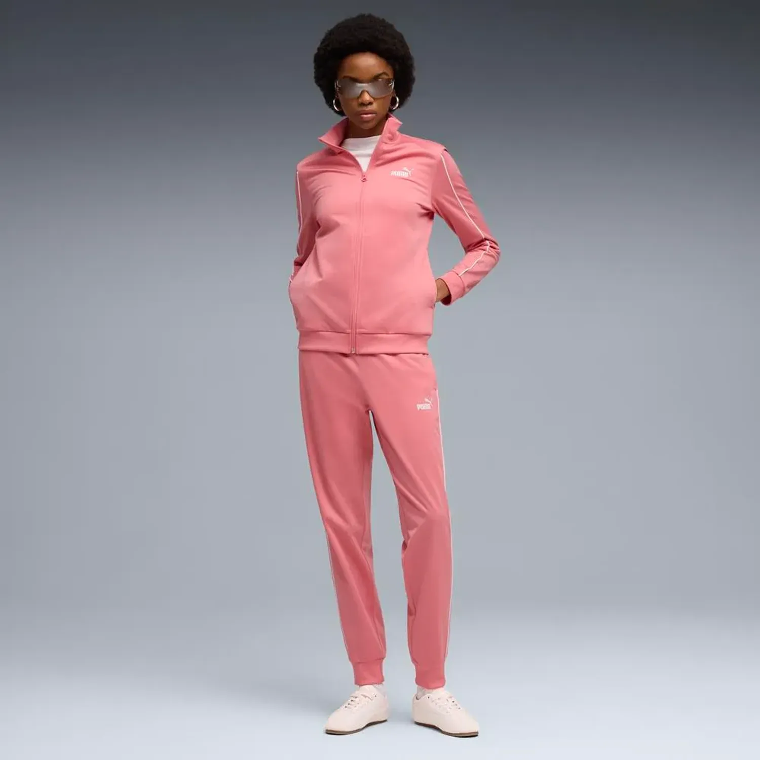 Conjunto Puma Deportivo Mujer Poly Suit Cl color rosado | Platanitos