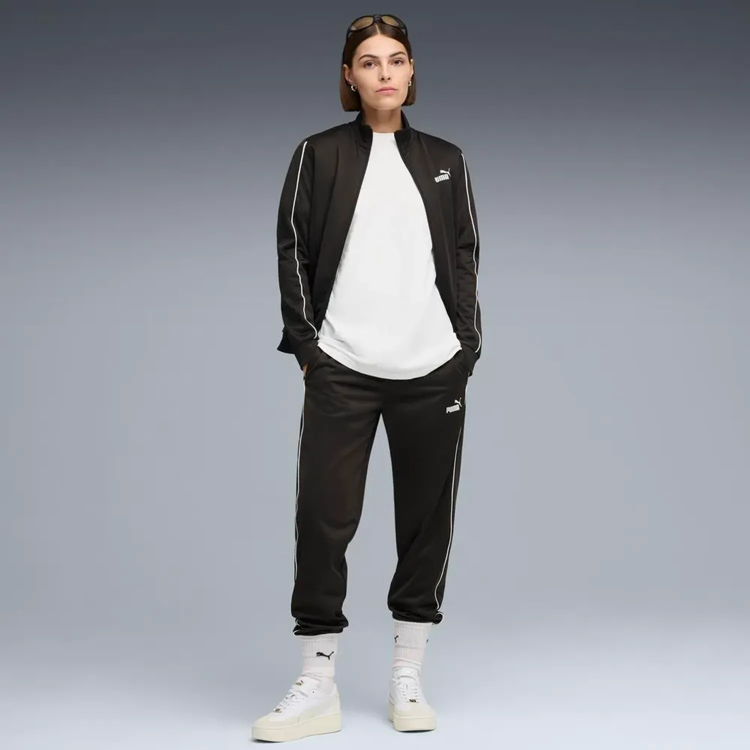 Conjunto Puma Deportivo Mujer Poly Suit Cl color negro | Platanitos