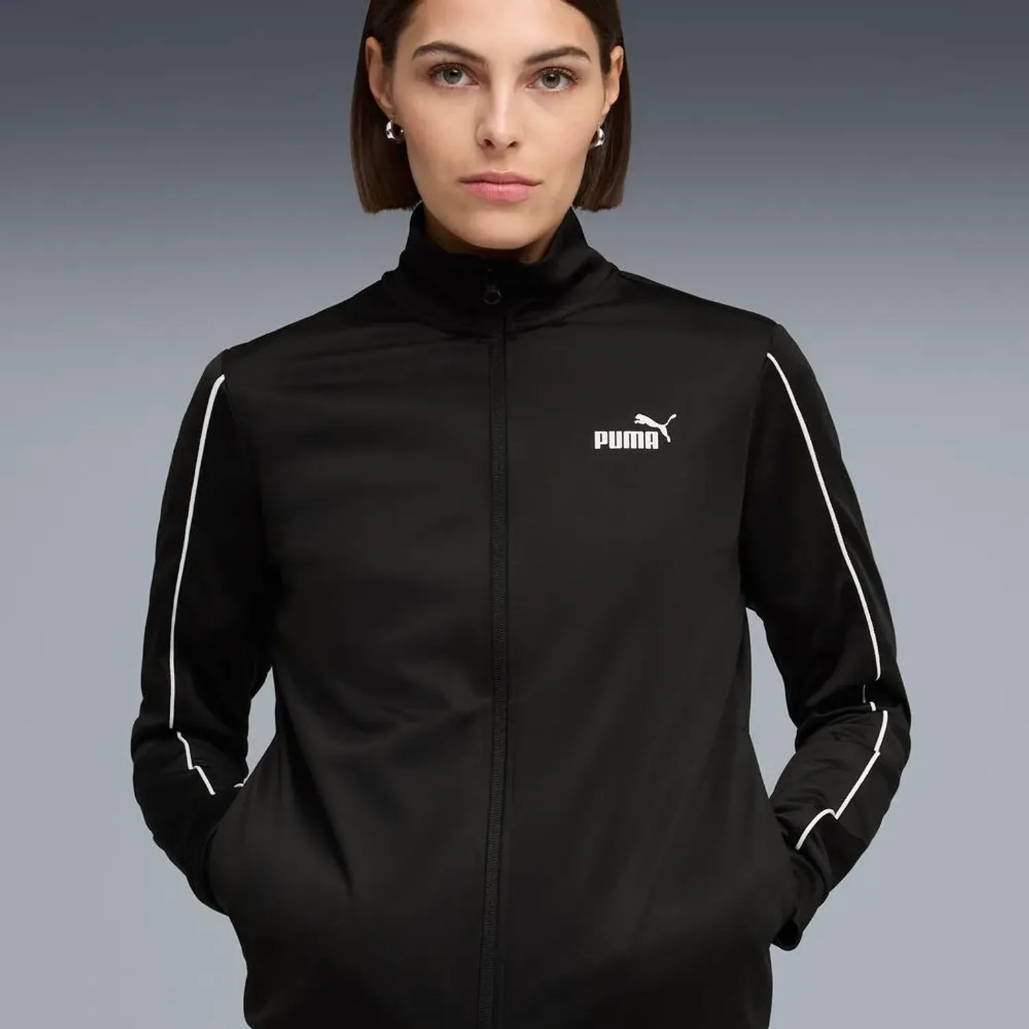 Conjunto Puma Deportivo Mujer Poly Suit Cl color negro | Platanitos