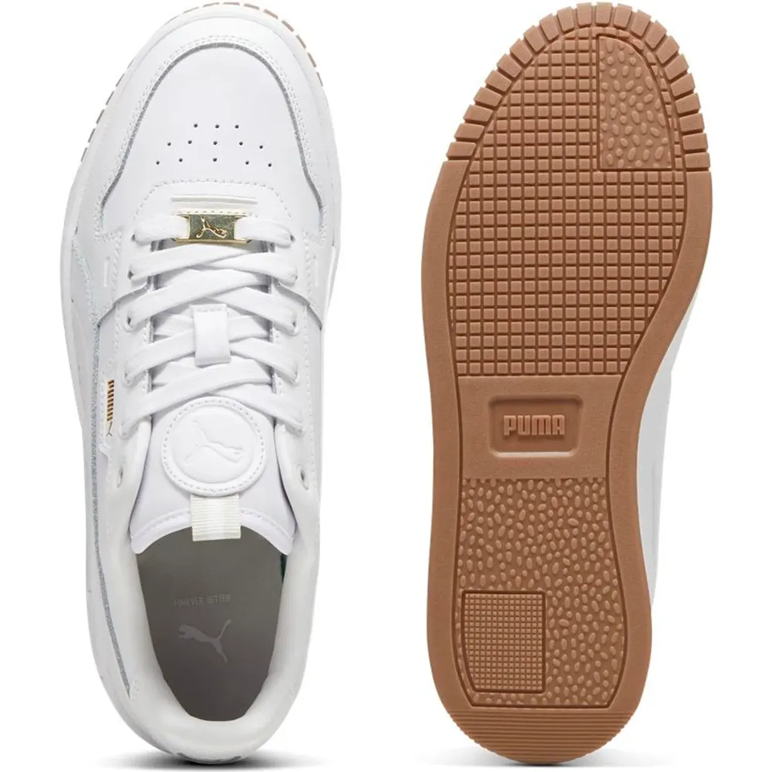 Zapatillas Puma Urbanas Mujer Carina Street Lux color blanco | Platanitos