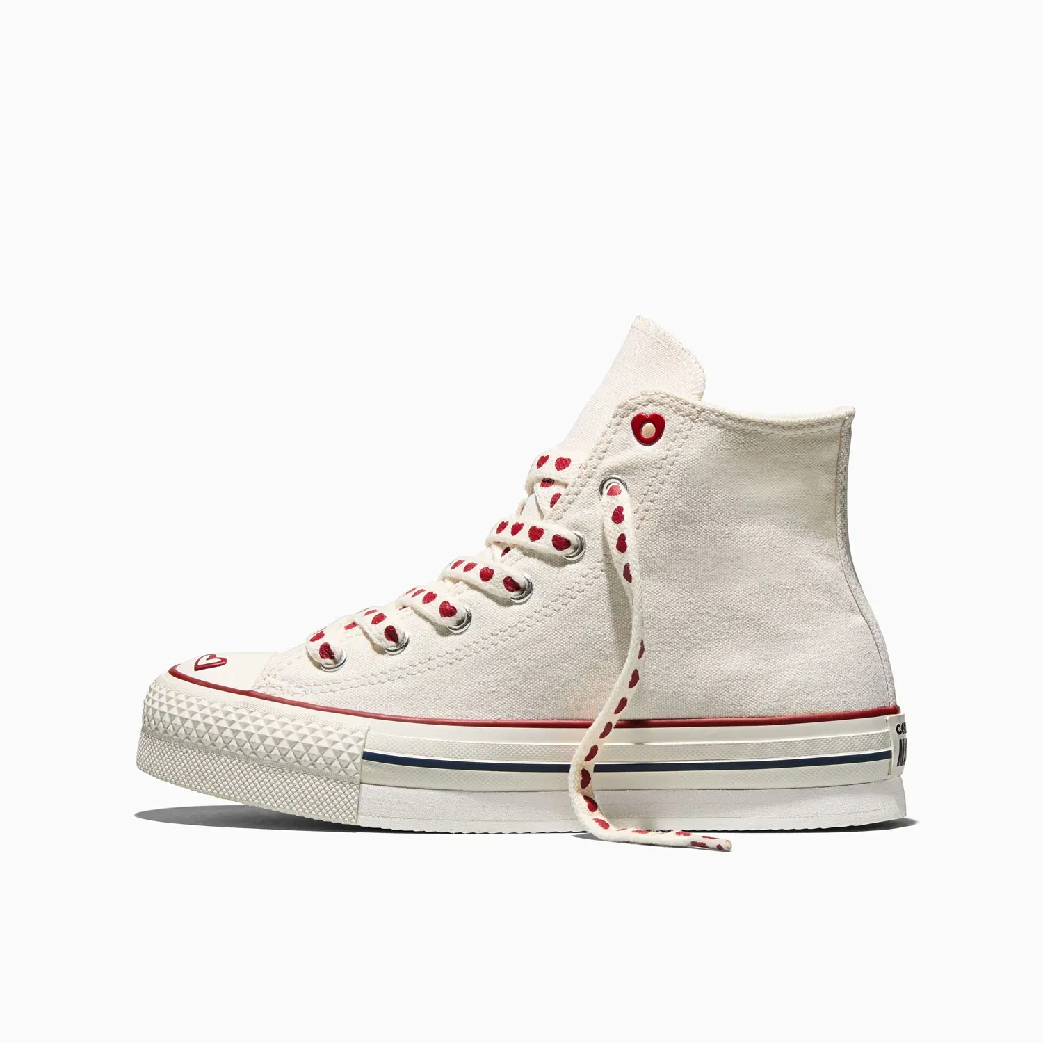 Zapatillas Converse Urbanas Unisex Chuck Taylor All Star Eva Lift Platform Hearts color blanco | Platanitos
