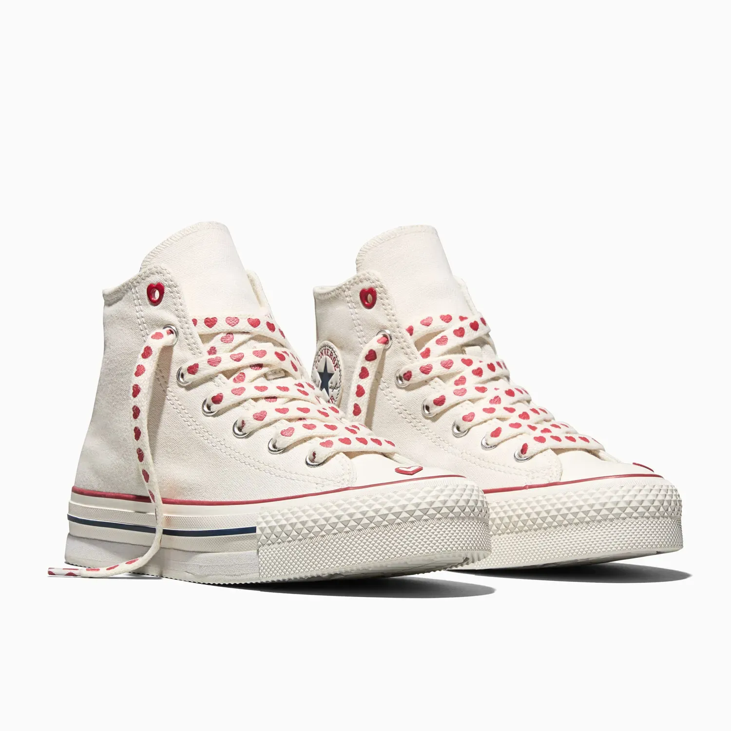 Zapatillas Converse Urbanas Unisex Chuck Taylor All Star Eva Lift Platform Hearts color blanco | Platanitos