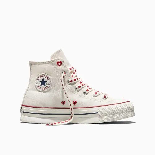 Zapatillas Converse Urbanas Unisex Chuck Taylor All Star Eva Lift Platform Hearts color blanco | Platanitos