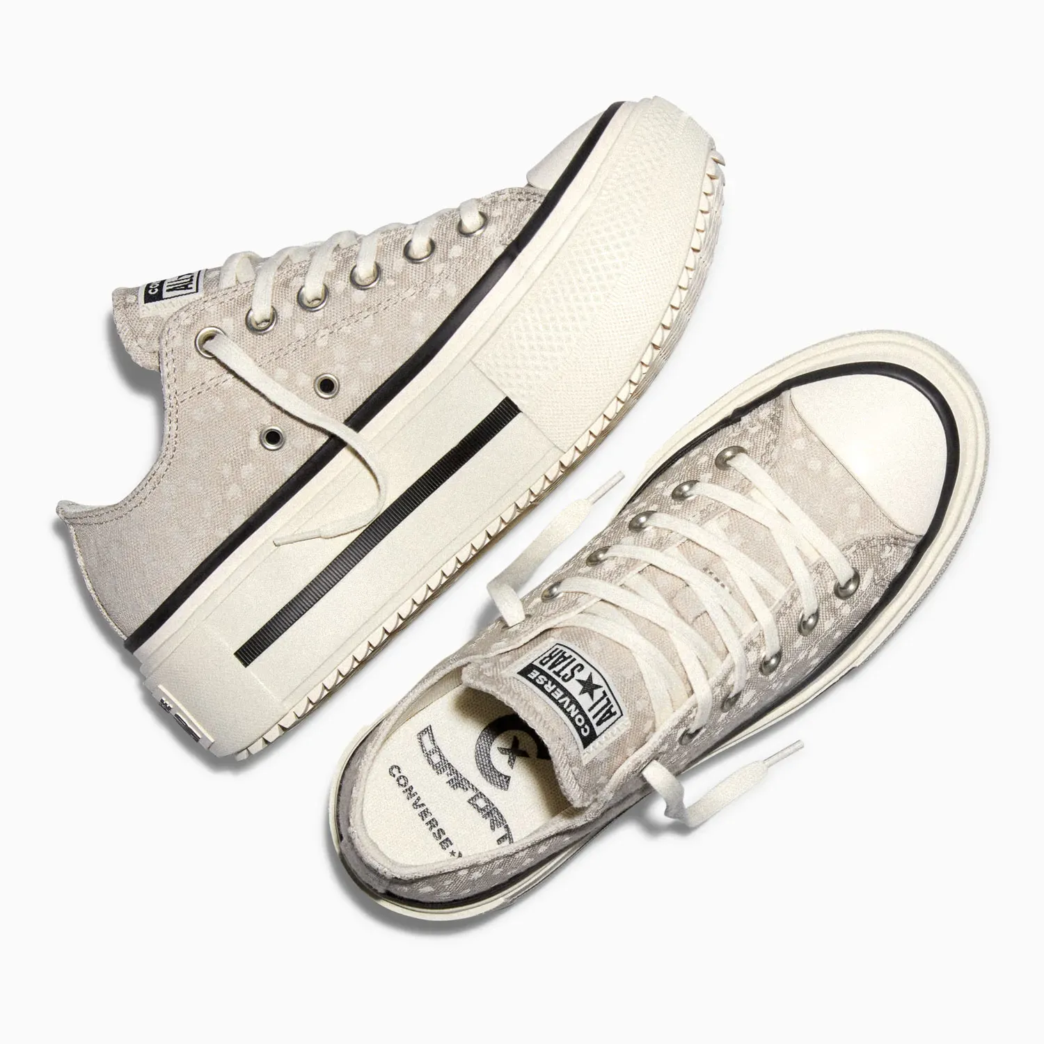 Zapatillas Converse Urbanas Unisex Chuck Taylor All Star Double Stack Platform Deer color beige | Platanitos