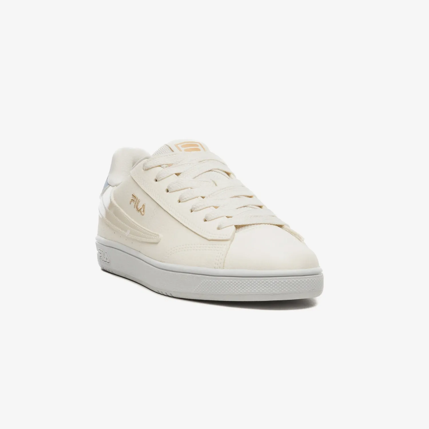 Zapatillas Fila Urbanas Mujer Court 90 Sport color beige/celeste | Platanitos