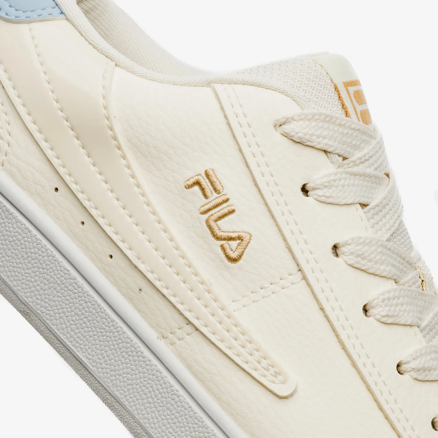 Zapatillas Fila Urbanas Mujer Court 90 Sport color beige/celeste | Platanitos