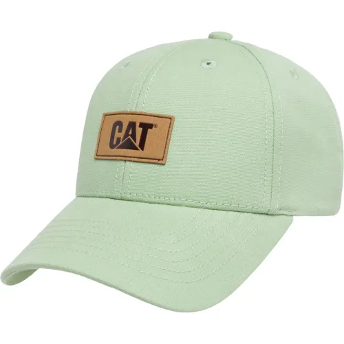 Mujer CAT Verde Gorro Deportivo Mujer Logo Leather Patch Hat