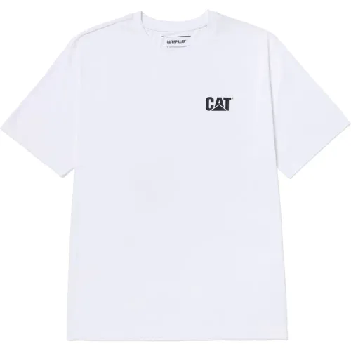 Polo Cat Manga Corta Hombre T-Shirt Cat Small Logo Tee color blanco | Platanitos