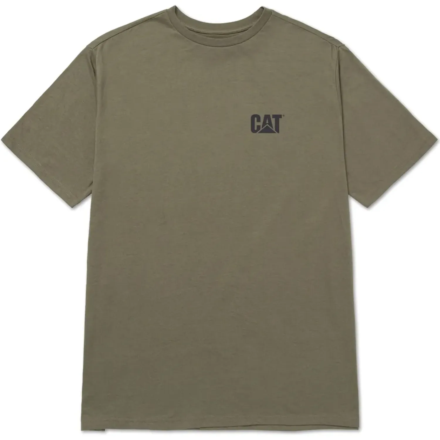 Polo Cat Manga Corta Hombre T-Shirt Cat Small Logo Tee color verde olivo | Platanitos