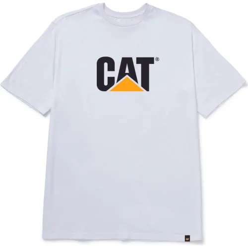 Polo Cat Manga Corta Hombre T-Shirt Cat Logo Tee color blanco | Platanitos