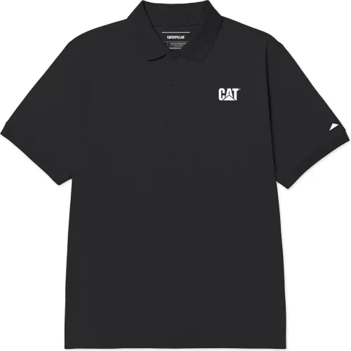 Polo Cat Camisero Manga Corta Hombre Shirt Cat Logo Jersey Polo color negro | Platanitos