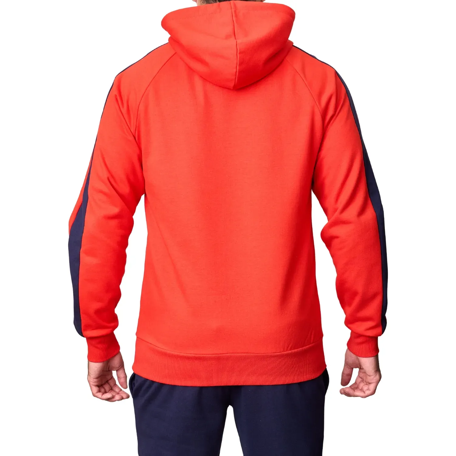 Polera Umbro Deportiva Hombre Small Logo Hoodie color rojo / azul | Platanitos
