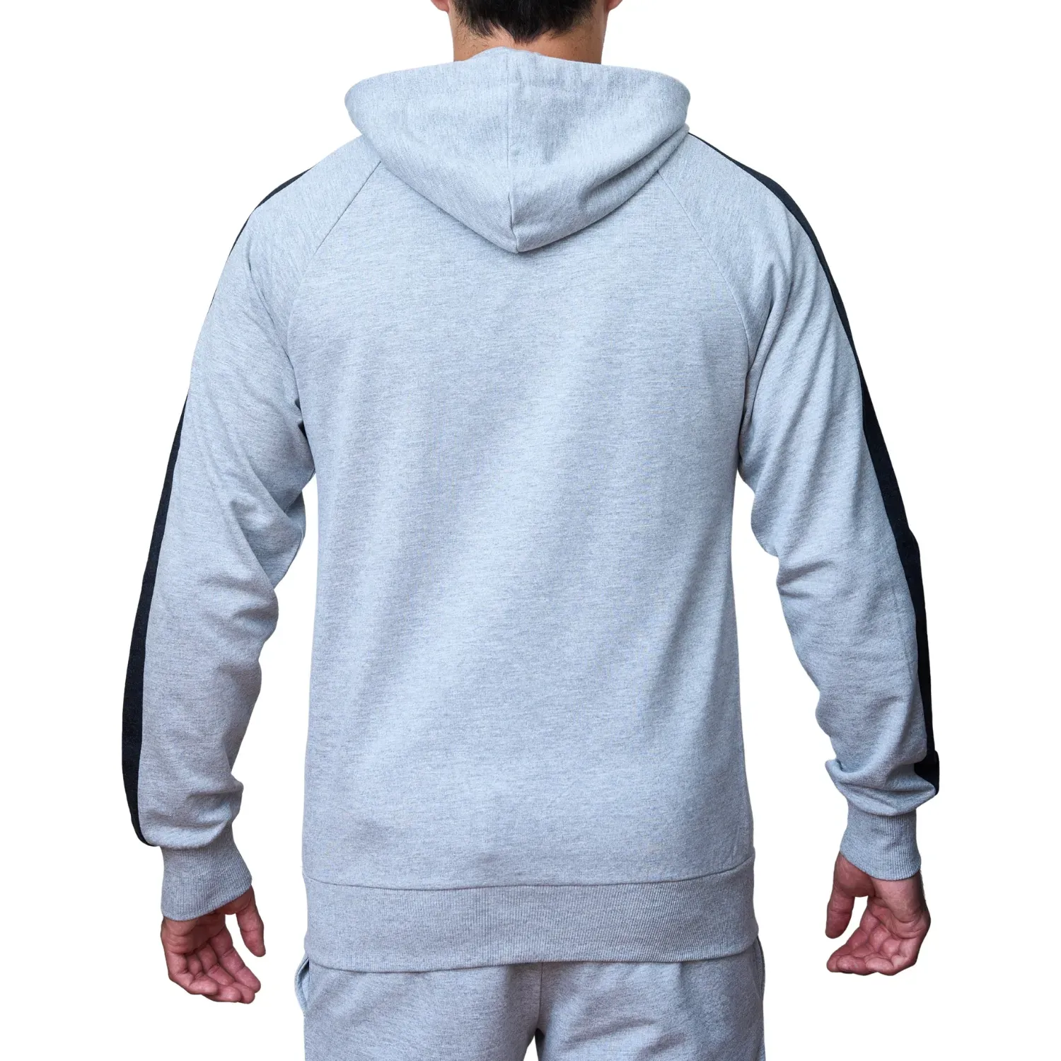 Polera Umbro Deportiva Hombre Small Logo Hoodie color gris / negro | Platanitos