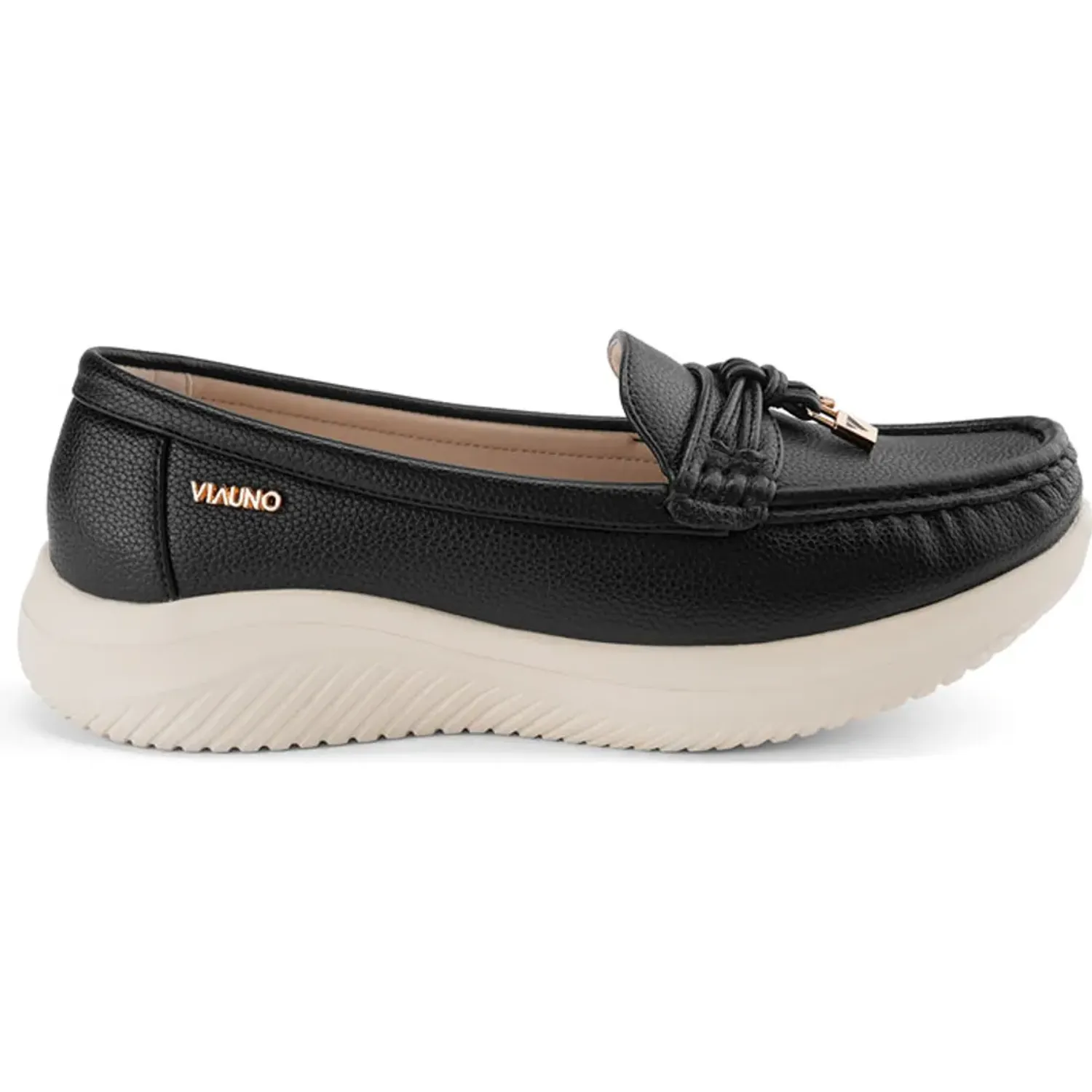 VIA UNO Mocasin Via Uno Mujer Pl562 color black | Platanitos
