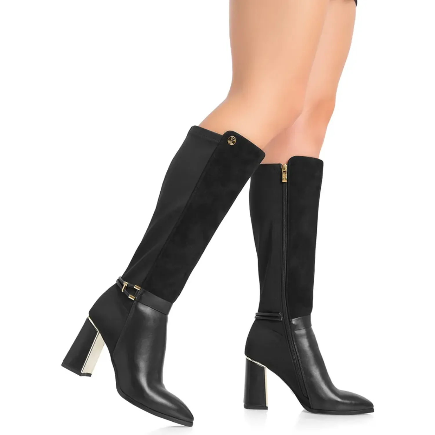 Bota Via Uno De Vestir Mujer Df2529-D5541 color black | Platanitos