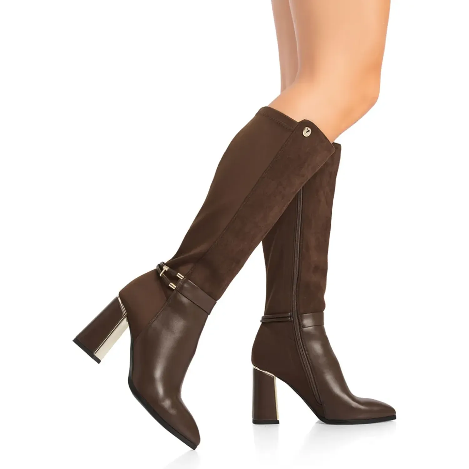 Bota Via Uno De Vestir Mujer Df2529-D5541 color brown | Platanitos