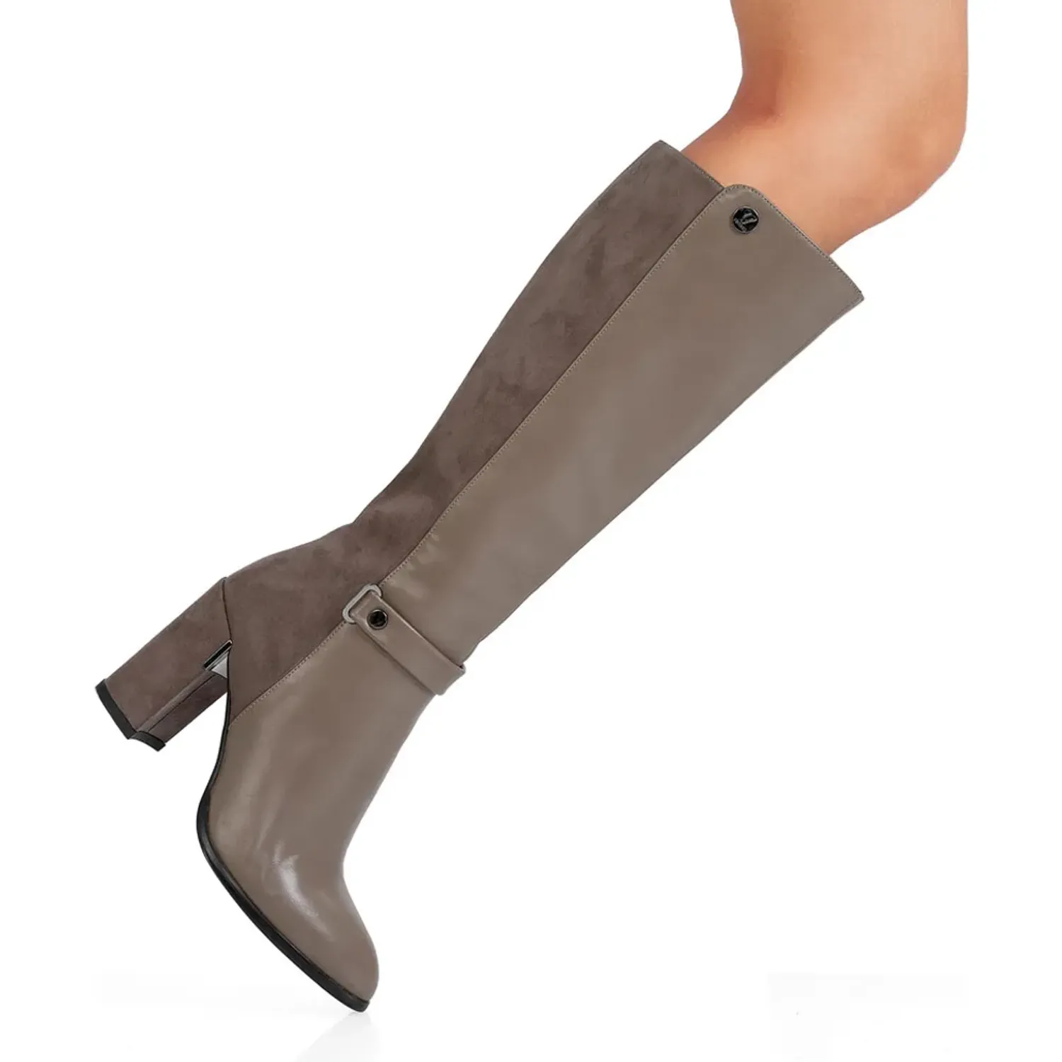 Bota Via Uno De Vestir Mujer Df3066-R891-1 color khaki | Platanitos