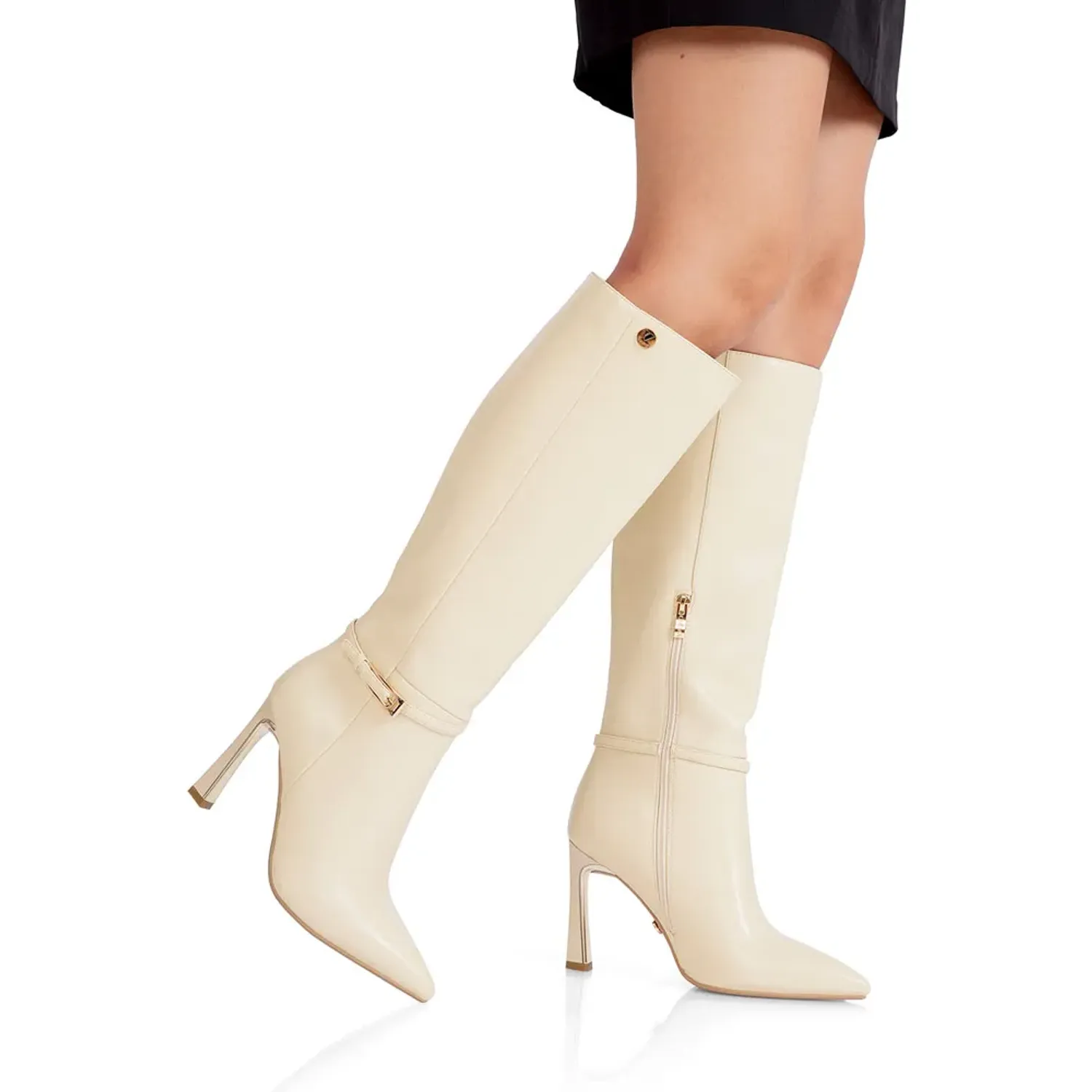 Bota Via Uno De Vestir Mujer A1245-X2278 color beige | Platanitos