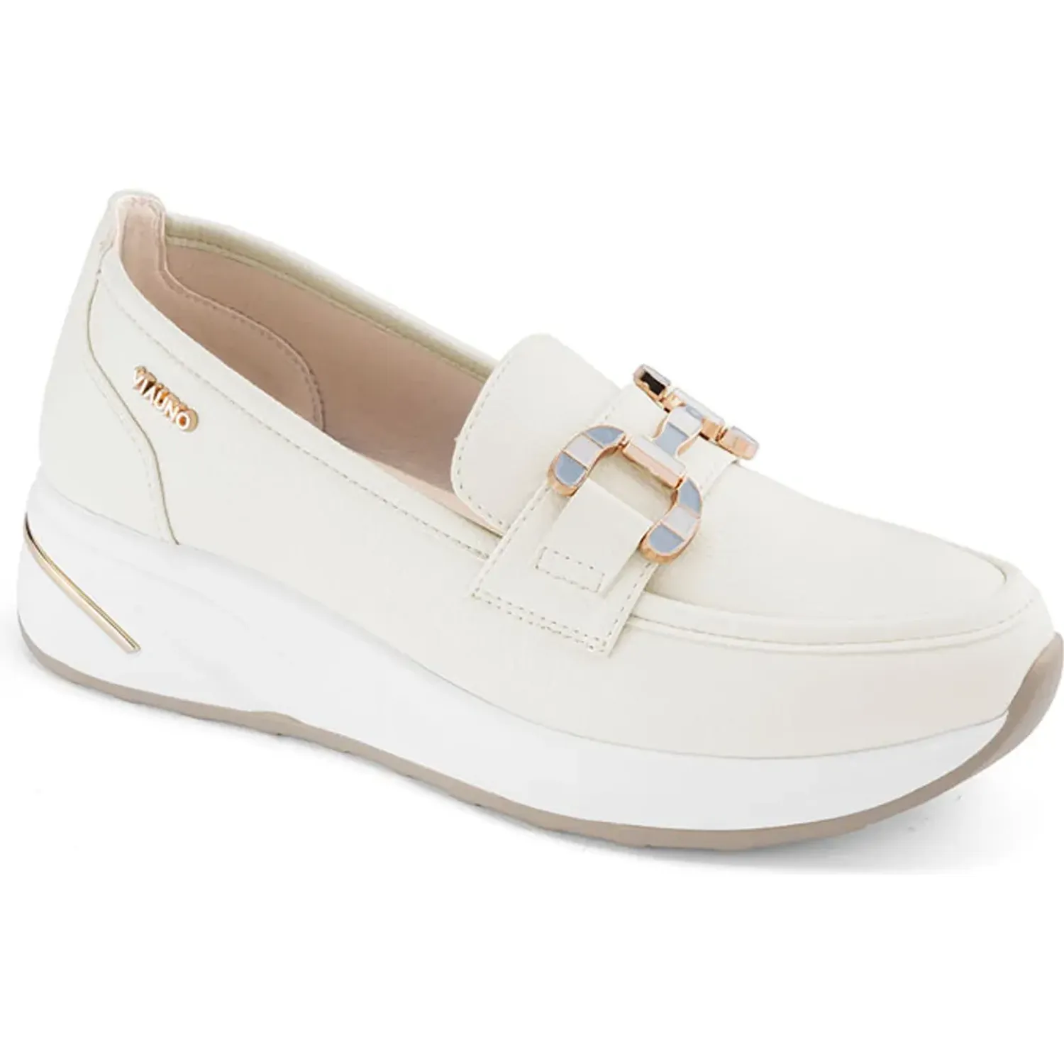 Mocasin Via Uno  Mujer H82232-30 color beige | Platanitos