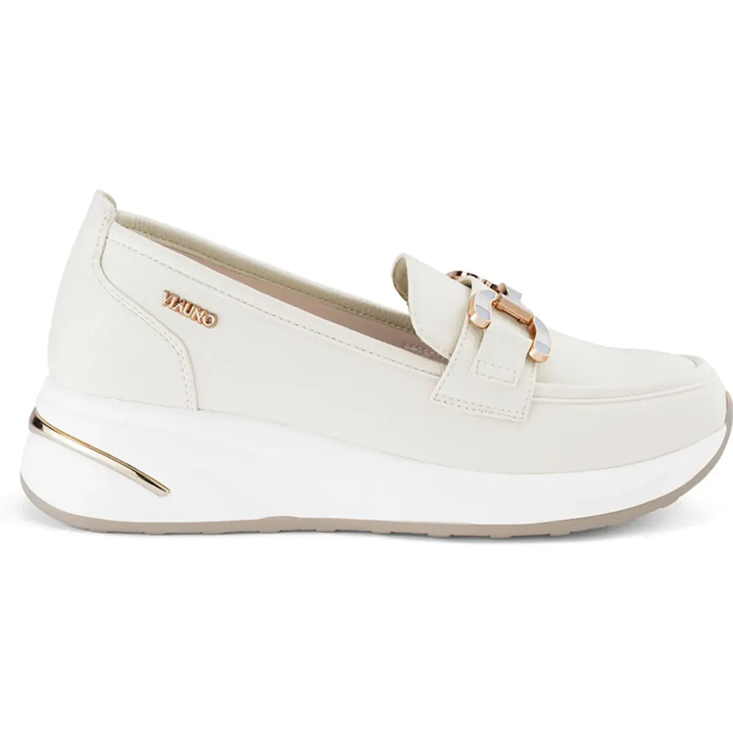 Mocasin Via Uno  Mujer H82232-30 color beige | Platanitos