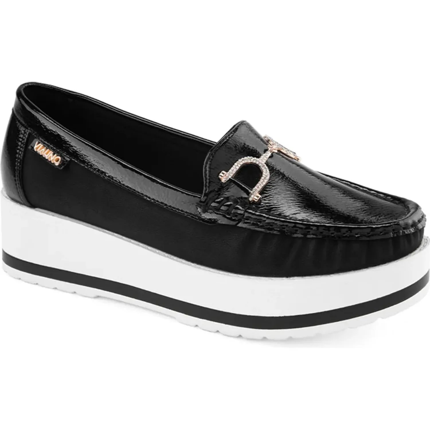 Mocasin Via Uno  Mujer 3j8928-5 color black | Platanitos