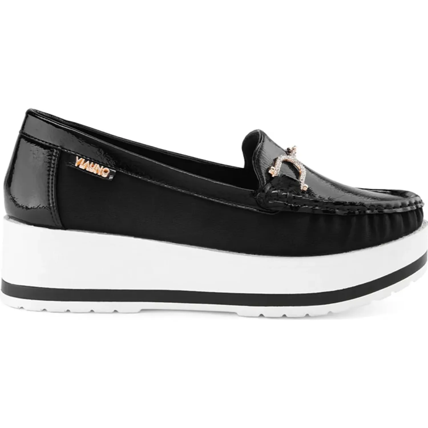 Mocasin Via Uno  Mujer 3j8928-5 color black | Platanitos
